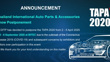 TAPA IS RESCHEDULED TO 3 – 6 September 2020.