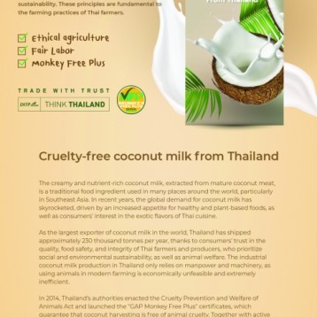 Cruelty-FREE coconut milk from THAILAND